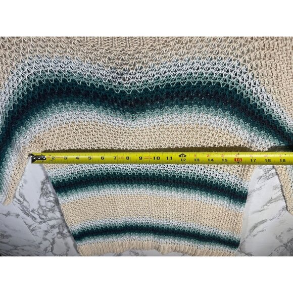 J. Jill Womens Open Knit Striped Sweater Top Small Linen/Cotton - Picture 4 of 9